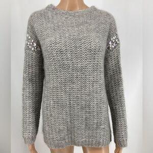 Vintage Lara Knit Kid Mohair Crystals Embellished Sweater M